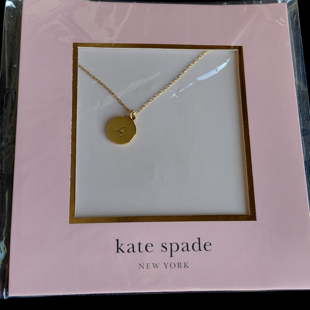 Kate Spade New York Initial Disc Pendant Necklace "A"